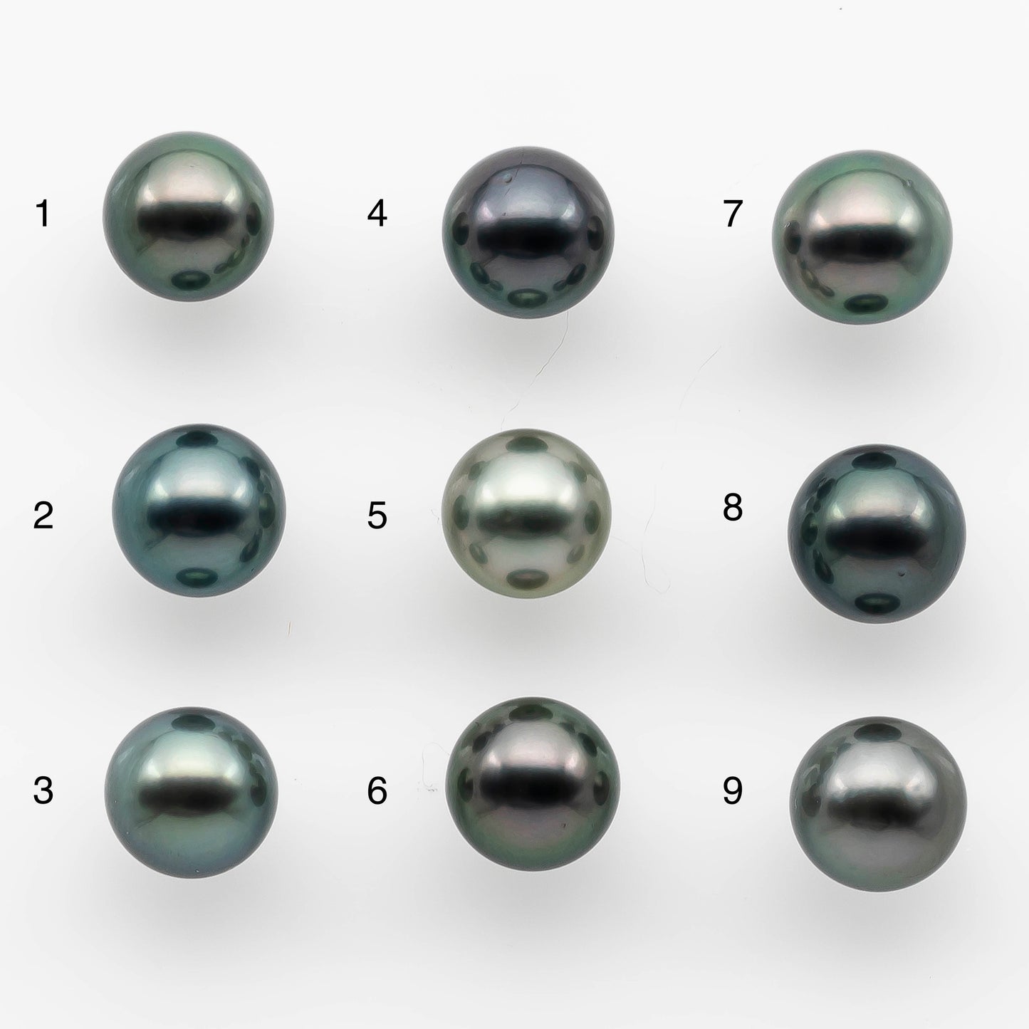 9-10mm High Quality Round Tahitian Pearl in Natural Color and Nice Luster with Minor Blemishe, Single Piece Loose Undrilled, SKU # 2086TH