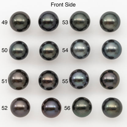9-10mm Round Tahitian Pearl Pairs with Minor Blemishes, Matched Loose Pearls for Making Studs, for Jewelry Making Supplies, SKU # 3273TH