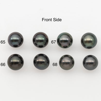 9-10mm Round Tahitian Pearl Pairs with Minor Blemishes, Matched Loose Pearls for Making Studs, for Jewelry Making Supplies, SKU # 3273TH
