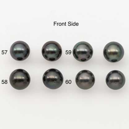 9-10mm Round Tahitian Pearl Pairs with Minor Blemishes, Matched Loose Pearls for Making Studs, for Jewelry Making Supplies, SKU # 3273TH
