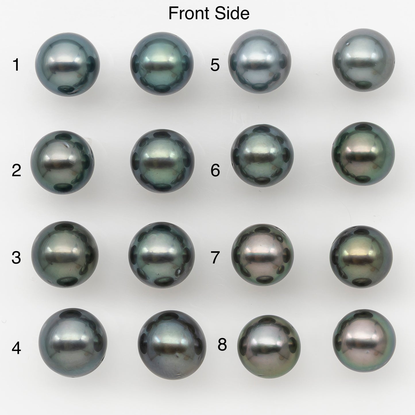 9-10mm Round Tahitian Pearl Pairs with Minor Blemishes, Matched Loose Pearls for Making Studs, for Jewelry Making Supplies, SKU # 32734TH
