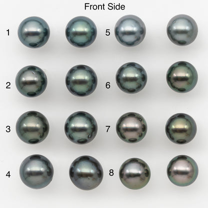 9-10mm Round Tahitian Pearl Pairs with Minor Blemishes, Matched Loose Pearls for Making Studs, for Jewelry Making Supplies, SKU # 32734TH