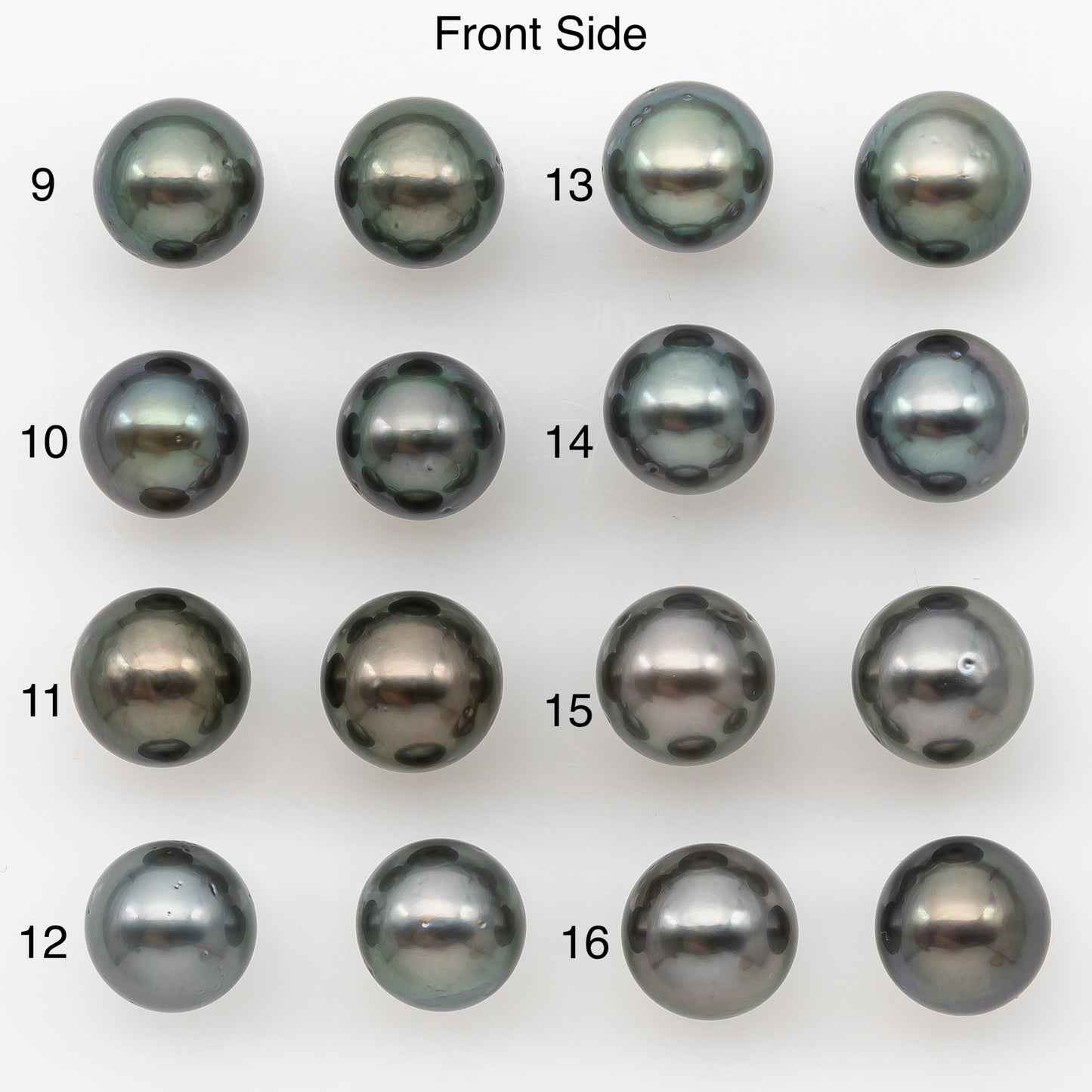 9-10mm Round Tahitian Pearl Pairs with Minor Blemishes, Matched Loose Pearls for Making Studs, for Jewelry Making Supplies, SKU # 32734TH