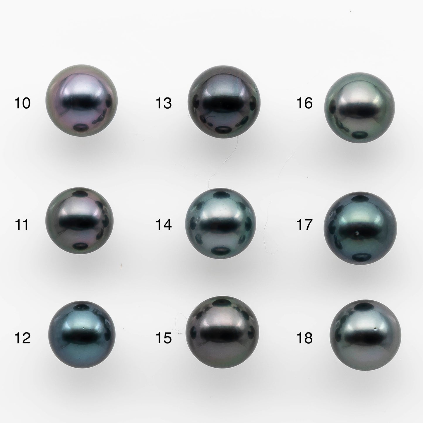 9-10mm High Quality Round Tahitian Pearl in Natural Color and Nice Luster with Minor Blemishe, Single Piece Loose Undrilled, SKU # 2086TH