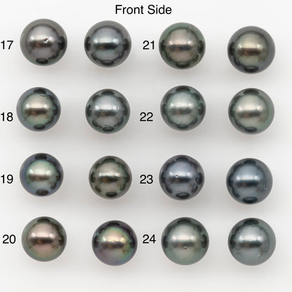 9-10mm Round Tahitian Pearl Pairs with Minor Blemishes, Matched Loose Pearls for Making Studs, for Jewelry Making Supplies, SKU # 32734TH