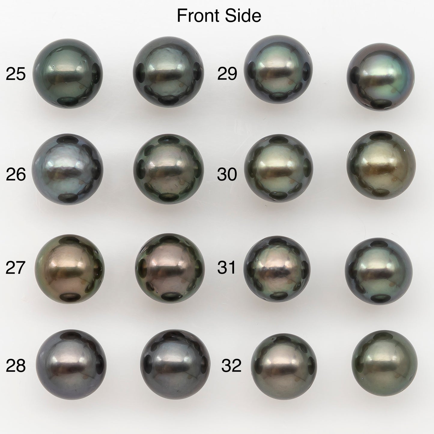 9-10mm Round Tahitian Pearl Pairs with Minor Blemishes, Matched Loose Pearls for Making Studs, for Jewelry Making Supplies, SKU # 32734TH