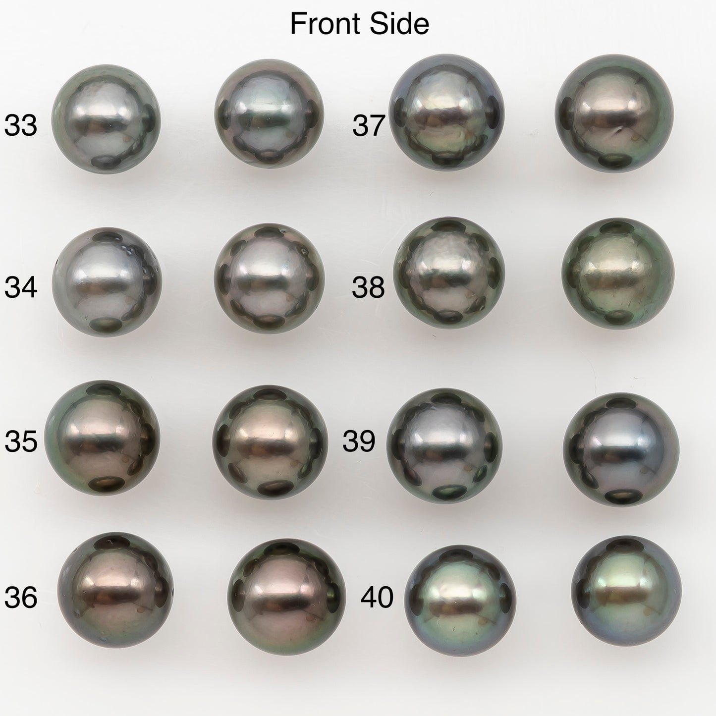 9-10mm Round Tahitian Pearl Pairs with Minor Blemishes, Matched Loose Pearls for Making Studs, for Jewelry Making Supplies, SKU # 32734TH