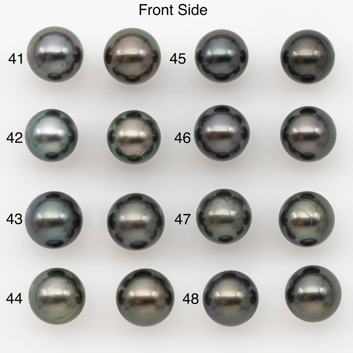 9-10mm Round Tahitian Pearl Pairs with Minor Blemishes, Matched Loose Pearls for Making Studs, for Jewelry Making Supplies, SKU # 32734TH