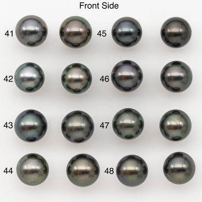 9-10mm Round Tahitian Pearl Pairs with Minor Blemishes, Matched Loose Pearls for Making Studs, for Jewelry Making Supplies, SKU # 32734TH