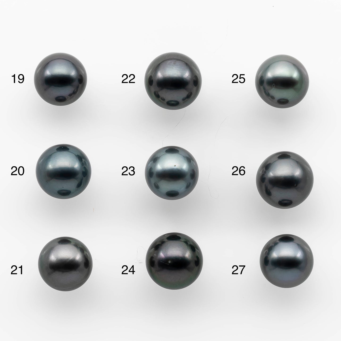 9-10mm High Quality Round Tahitian Pearl in Natural Color and Nice Luster with Minor Blemishe, Single Piece Loose Undrilled, SKU # 2086TH