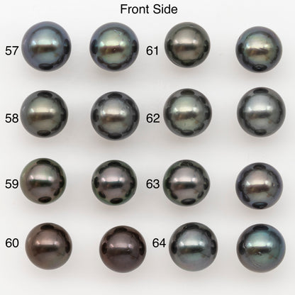 9-10mm Round Tahitian Pearl Pairs with Minor Blemishes, Matched Loose Pearls for Making Studs, for Jewelry Making Supplies, SKU # 32734TH