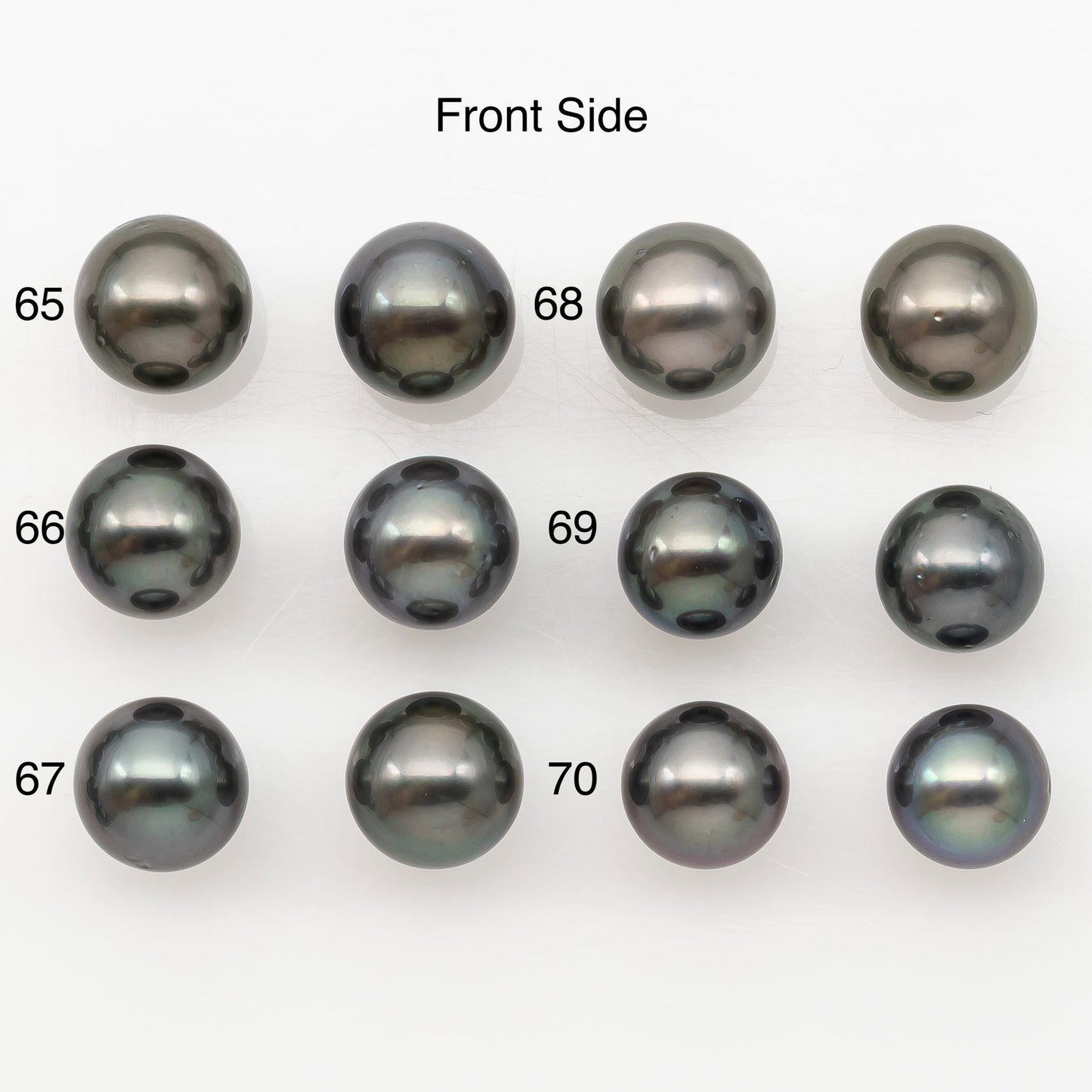 9-10mm Round Tahitian Pearl Pairs with Minor Blemishes, Matched Loose Pearls for Making Studs, for Jewelry Making Supplies, SKU # 32734TH