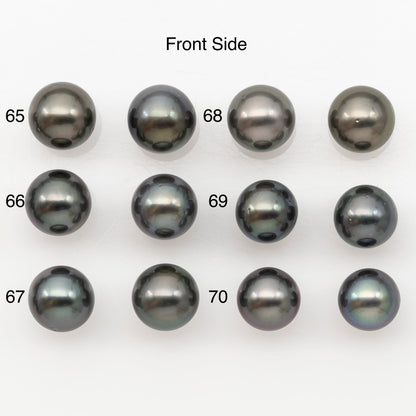 9-10mm Round Tahitian Pearl Pairs with Minor Blemishes, Matched Loose Pearls for Making Studs, for Jewelry Making Supplies, SKU # 32734TH