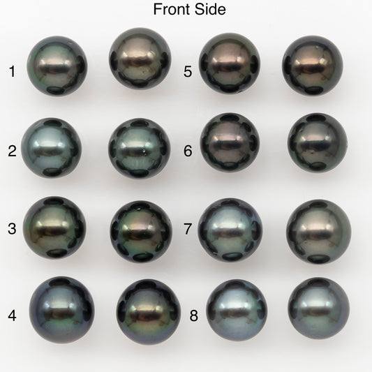 10-11mm Round Tahitian Pearl Pairs with Minor Blemishes, Matched Loose Pearls for Making Studs, for Jewelry Making Supplies, SKU # 3275TH