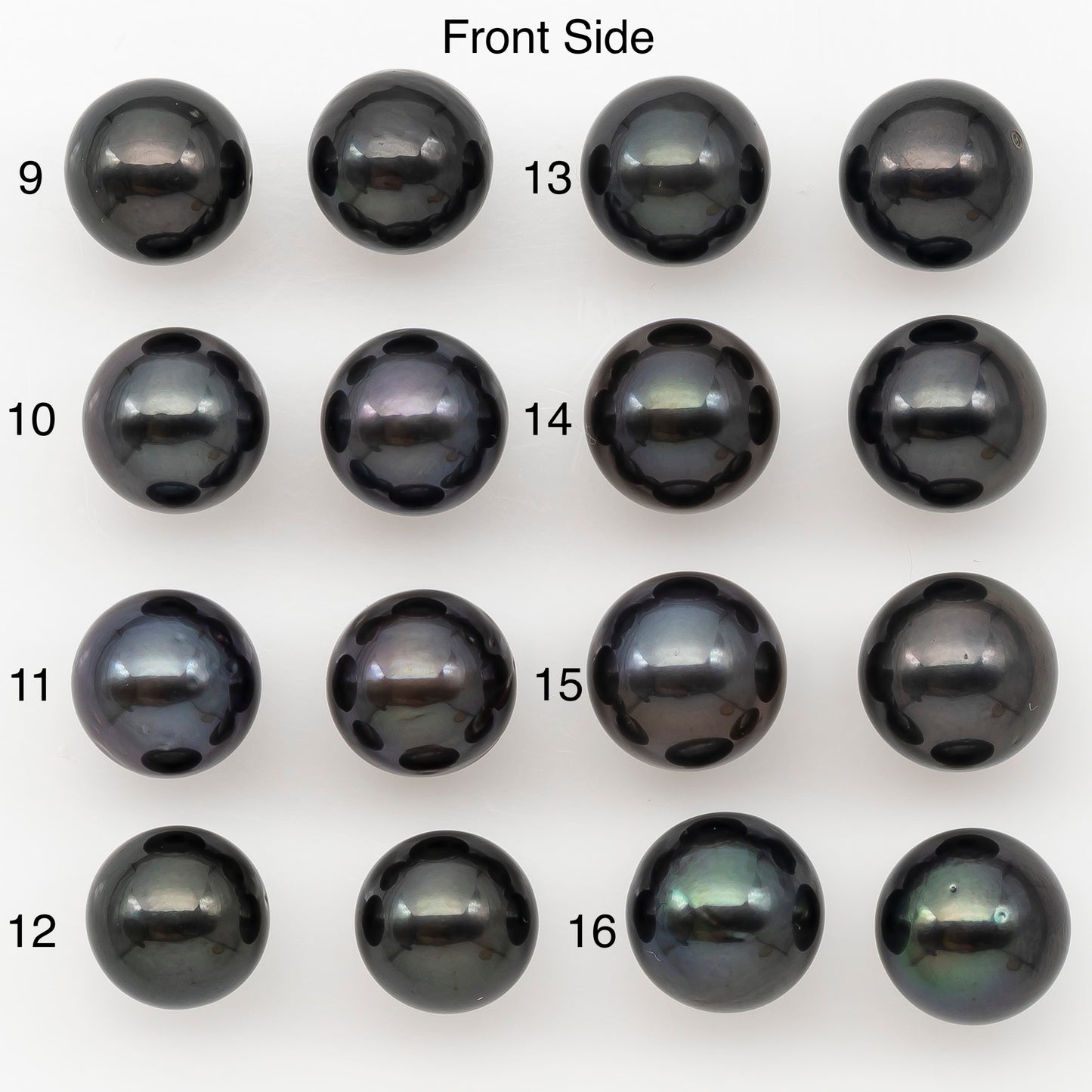 10-11mm Round Tahitian Pearl Pairs with Minor Blemishes, Matched Loose Pearls for Making Studs, for Jewelry Making Supplies, SKU # 3275TH