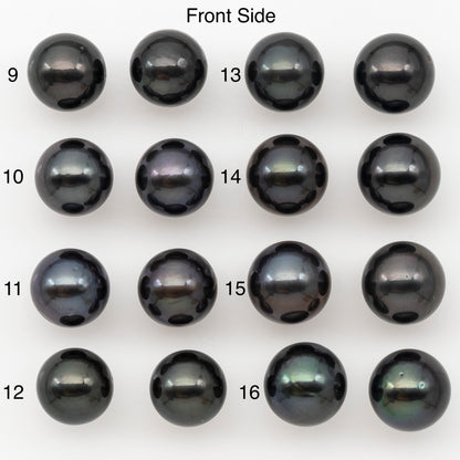 10-11mm Round Tahitian Pearl Pairs with Minor Blemishes, Matched Loose Pearls for Making Studs, for Jewelry Making Supplies, SKU # 3275TH