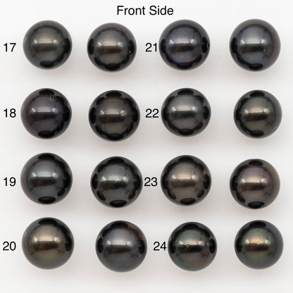 10-11mm Round Tahitian Pearl Pairs with Minor Blemishes, Matched Loose Pearls for Making Studs, for Jewelry Making Supplies, SKU # 3275TH