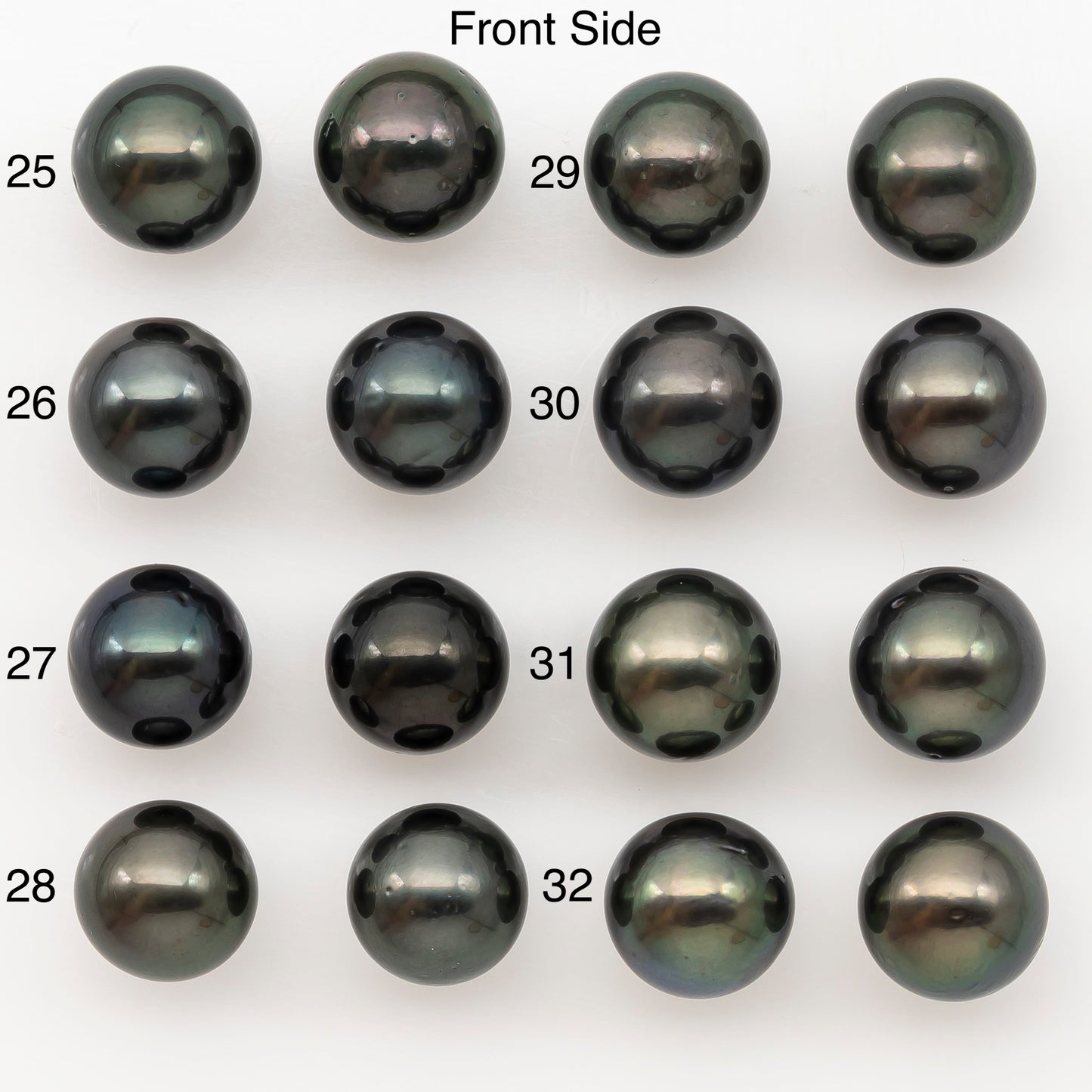 10-11mm Round Tahitian Pearl Pairs with Minor Blemishes, Matched Loose Pearls for Making Studs, for Jewelry Making Supplies, SKU # 3275TH