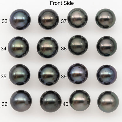 10-11mm Round Tahitian Pearl Pairs with Minor Blemishes, Matched Loose Pearls for Making Studs, for Jewelry Making Supplies, SKU # 3275TH