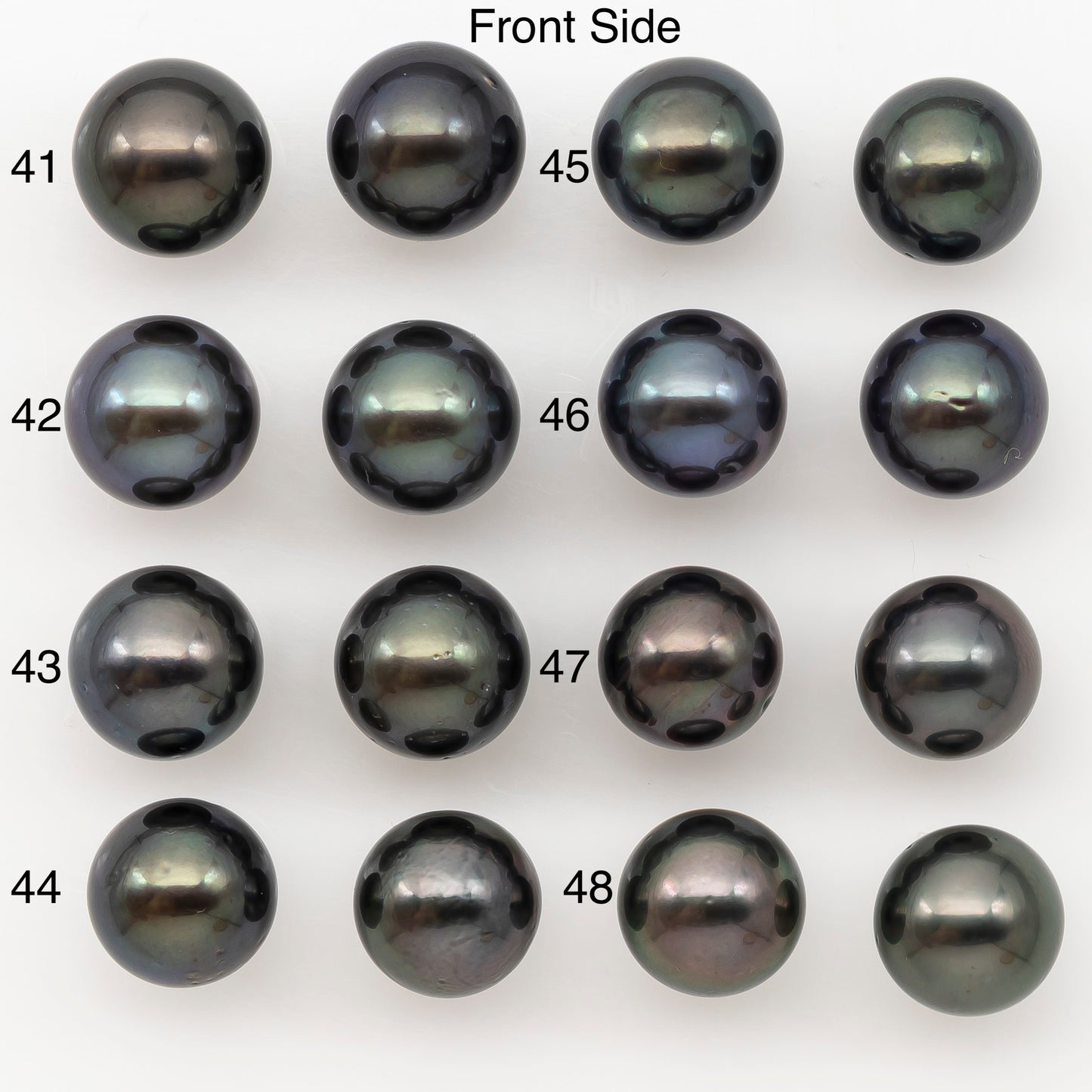 10-11mm Round Tahitian Pearl Pairs with Minor Blemishes, Matched Loose Pearls for Making Studs, for Jewelry Making Supplies, SKU # 3275TH