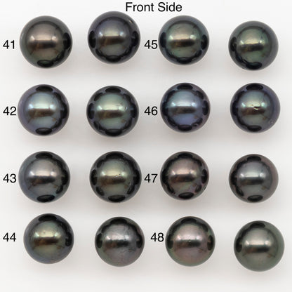 10-11mm Round Tahitian Pearl Pairs with Minor Blemishes, Matched Loose Pearls for Making Studs, for Jewelry Making Supplies, SKU # 3275TH