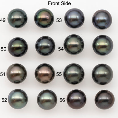 10-11mm Round Tahitian Pearl Pairs with Minor Blemishes, Matched Loose Pearls for Making Studs, for Jewelry Making Supplies, SKU # 3275TH