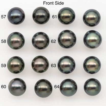 10-11mm Round Tahitian Pearl Pairs with Minor Blemishes, Matched Loose Pearls for Making Studs, for Jewelry Making Supplies, SKU # 3275TH