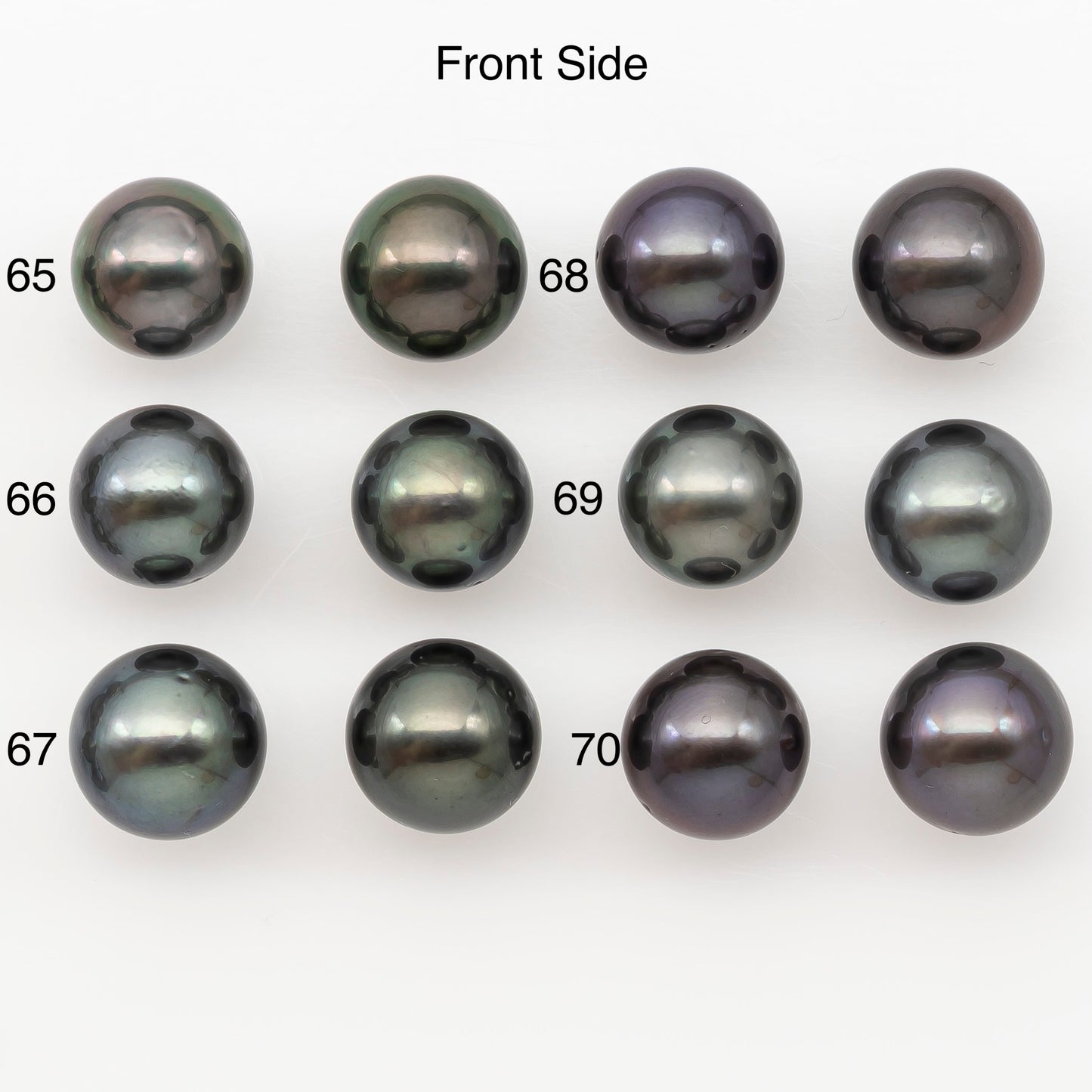10-11mm Round Tahitian Pearl Pairs with Minor Blemishes, Matched Loose Pearls for Making Studs, for Jewelry Making Supplies, SKU # 3275TH
