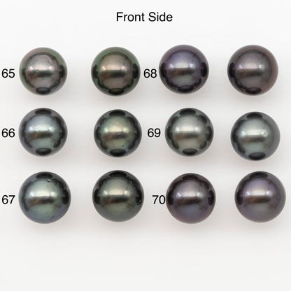 10-11mm Round Tahitian Pearl Pairs with Minor Blemishes, Matched Loose Pearls for Making Studs, for Jewelry Making Supplies, SKU # 3275TH
