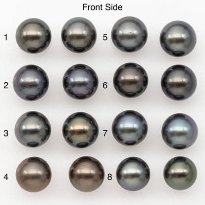 10-11mm Round Tahitian Pearl Pairs with Minor Blemishes, Matched Loose Pearls for Making Studs, for Jewelry Making Supplies, SKU # 3276TH