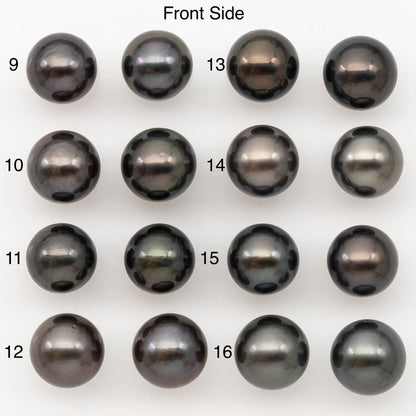 10-11mm Round Tahitian Pearl Pairs with Minor Blemishes, Matched Loose Pearls for Making Studs, for Jewelry Making Supplies, SKU # 3276TH