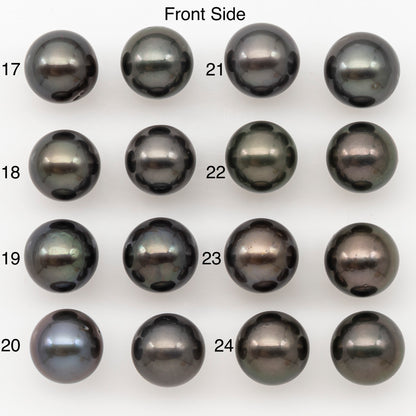 10-11mm Round Tahitian Pearl Pairs with Minor Blemishes, Matched Loose Pearls for Making Studs, for Jewelry Making Supplies, SKU # 3276TH