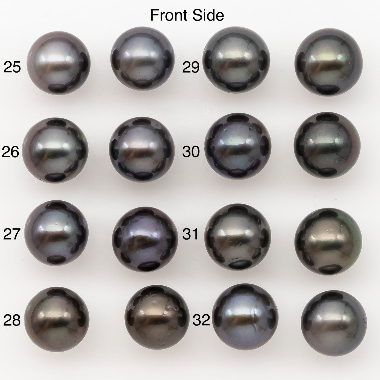 10-11mm Round Tahitian Pearl Pairs with Minor Blemishes, Matched Loose Pearls for Making Studs, for Jewelry Making Supplies, SKU # 3276TH