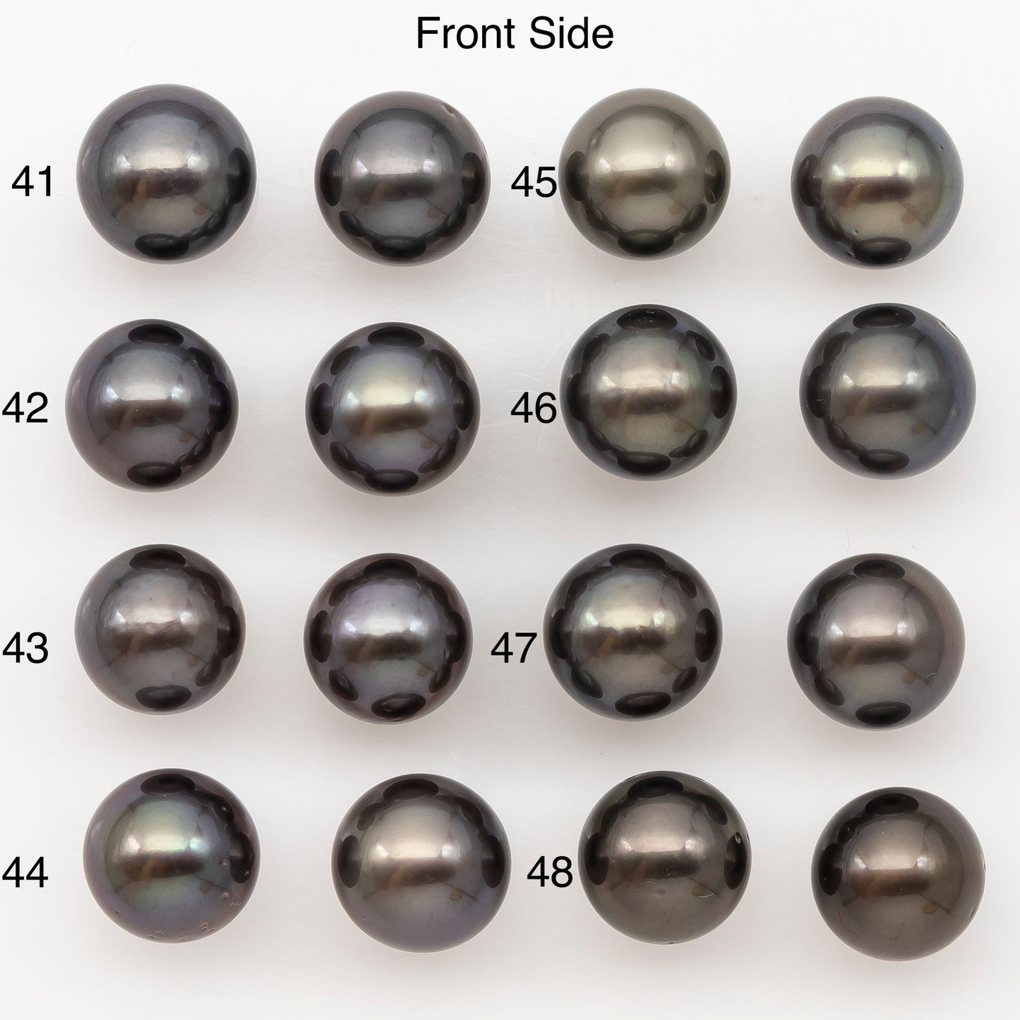10-11mm Round Tahitian Pearl Pairs with Minor Blemishes, Matched Loose Pearls for Making Studs, for Jewelry Making Supplies, SKU # 3276TH