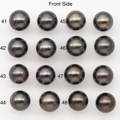 10-11mm Round Tahitian Pearl Pairs with Minor Blemishes, Matched Loose Pearls for Making Studs, for Jewelry Making Supplies, SKU # 3276TH