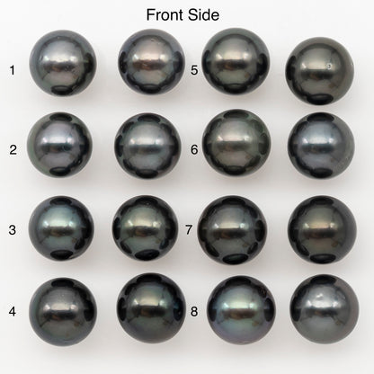 11-12mm Round Tahitian Pearl Pairs with Minor Blemishes, Matched Loose Pearls for Making Studs, for Jewelry Making Supplies, SKU # 3277TH