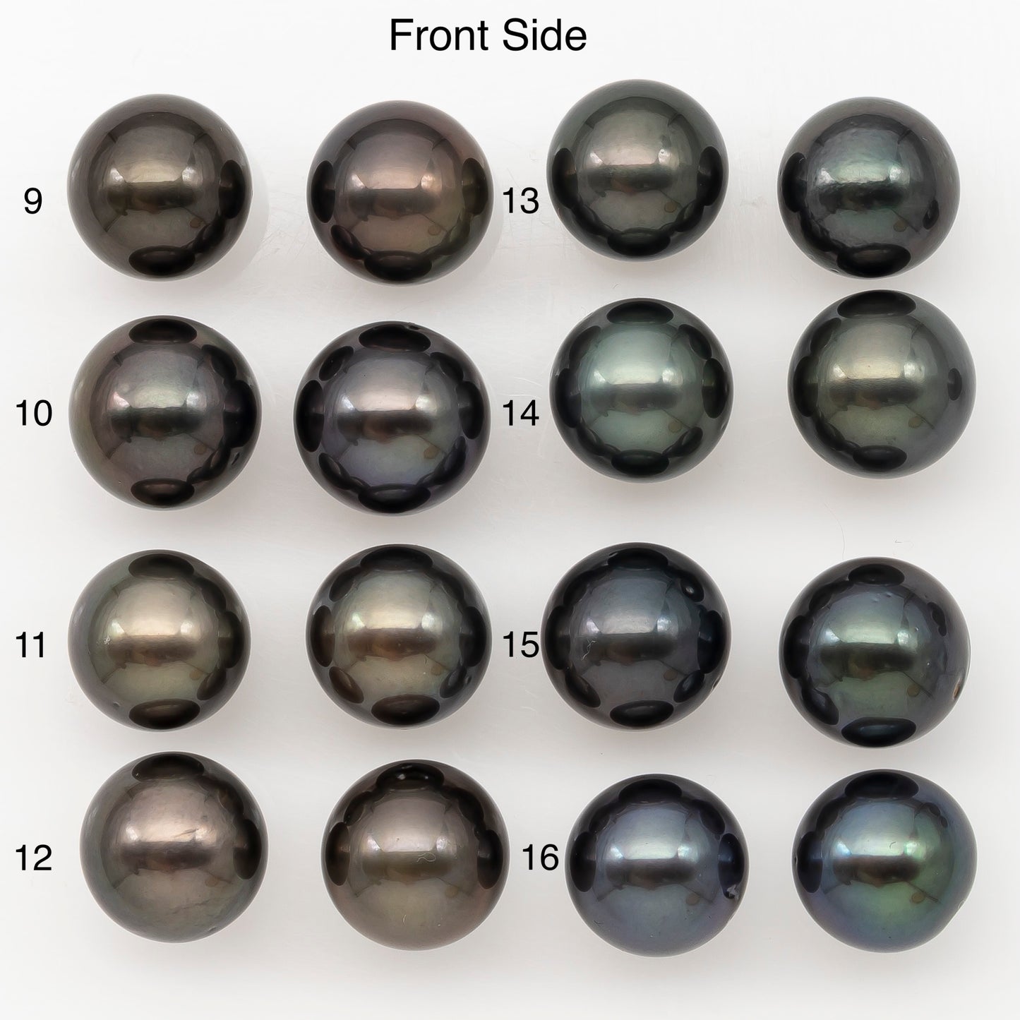 11-12mm Round Tahitian Pearl Pairs with Minor Blemishes, Matched Loose Pearls for Making Studs, for Jewelry Making Supplies, SKU # 3277TH