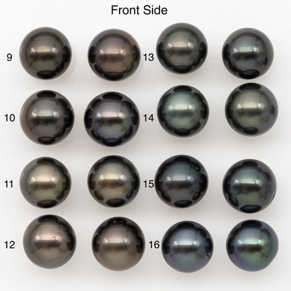 11-12mm Round Tahitian Pearl Pairs with Minor Blemishes, Matched Loose Pearls for Making Studs, for Jewelry Making Supplies, SKU # 3277TH