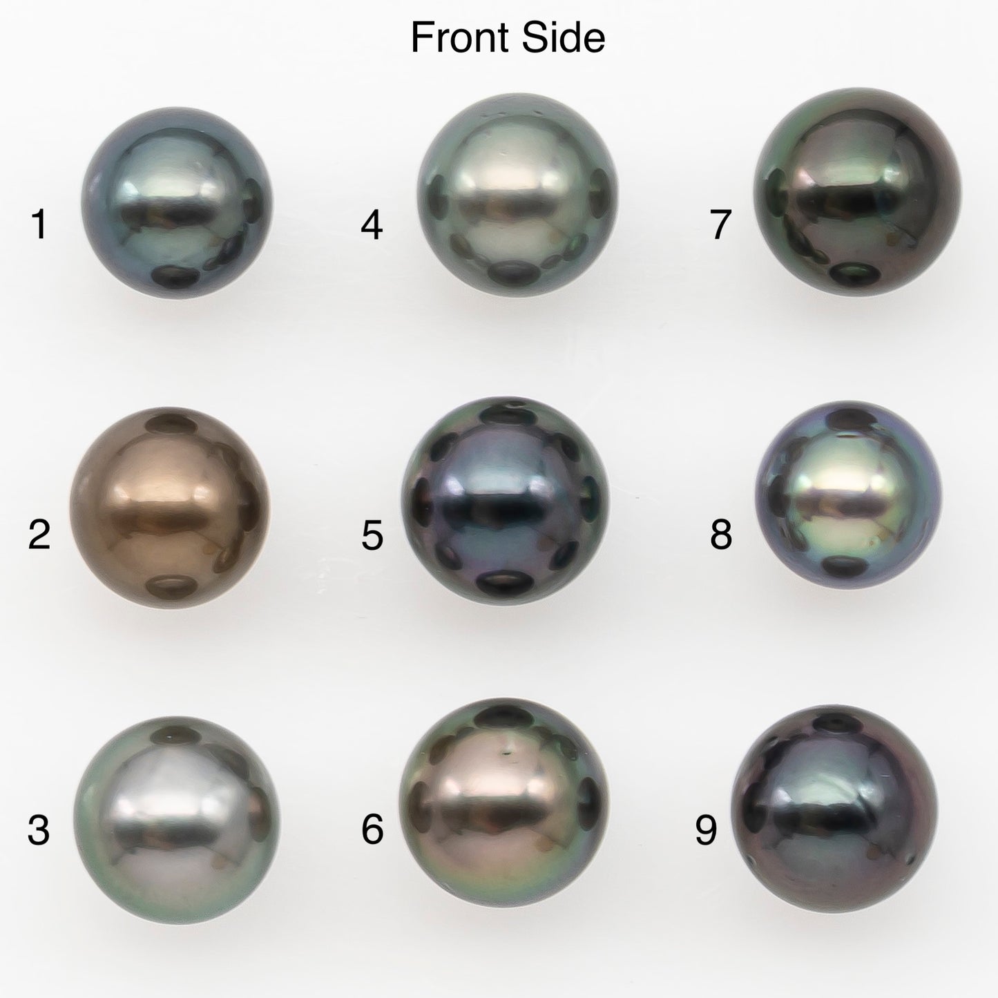 8-9mm Round Tahitian Pearl Natural Color with Minor Blemishes, Loose Undrilled for Jewelry Making, SKU # 3281TH