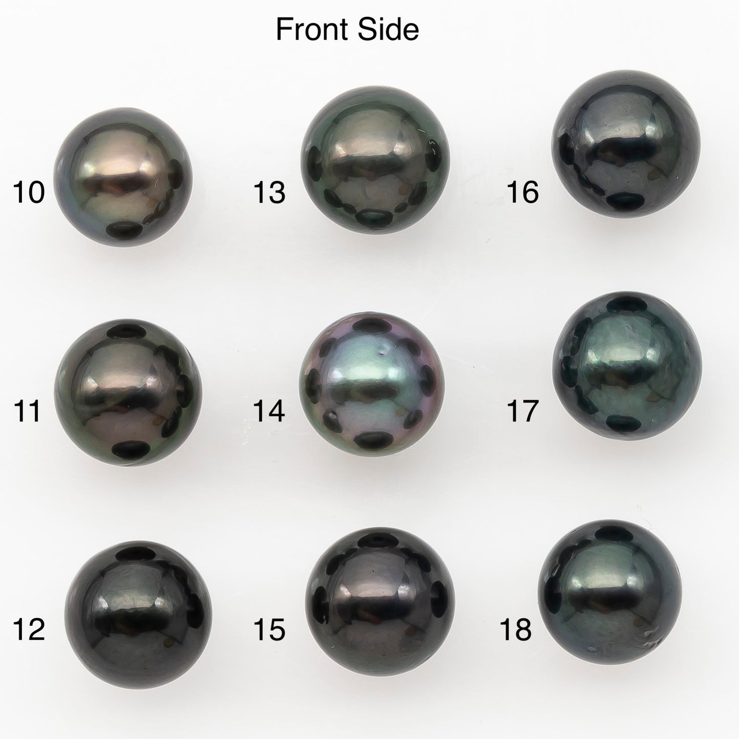 8-9mm Round Tahitian Pearl Natural Color with Minor Blemishes, Loose Undrilled for Jewelry Making, SKU # 3281TH