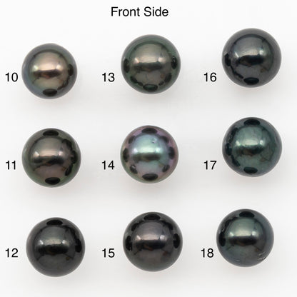 8-9mm Round Tahitian Pearl Natural Color with Minor Blemishes, Loose Undrilled for Jewelry Making, SKU # 3281TH