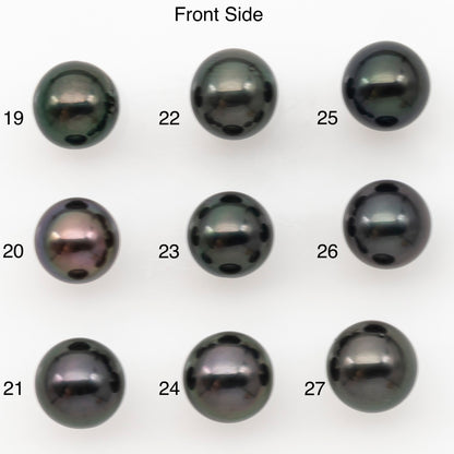 8-9mm Round Tahitian Pearl Natural Color with Minor Blemishes, Loose Undrilled for Jewelry Making, SKU # 3281TH