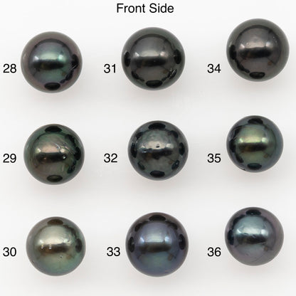 8-9mm Round Tahitian Pearl Natural Color with Minor Blemishes, Loose Undrilled for Jewelry Making, SKU # 3281TH