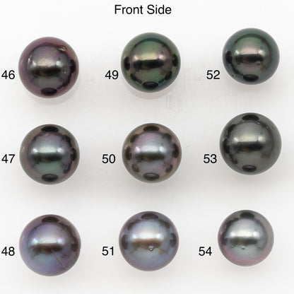 8-9mm Round Tahitian Pearl Natural Color with Minor Blemishes, Loose Undrilled for Jewelry Making, SKU # 3281TH