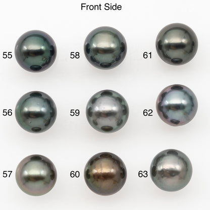 8-9mm Round Tahitian Pearl Natural Color with Minor Blemishes, Loose Undrilled for Jewelry Making, SKU # 3281TH