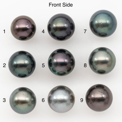 9-10mm Round Tahitian Pearl Natural Color with Minor Blemishes, Loose Undrilled for Jewelry Making, SKU # 3282TH