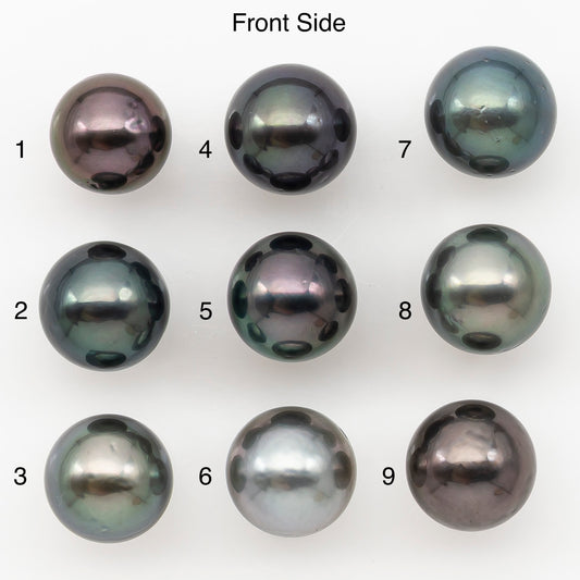 9-10mm Round Tahitian Pearl Natural Color with Minor Blemishes, Loose Undrilled for Jewelry Making, SKU # 3282TH