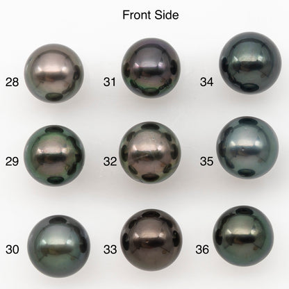 9-10mm Round Tahitian Pearl Natural Color with Minor Blemishes, Loose Undrilled for Jewelry Making, SKU # 3282TH