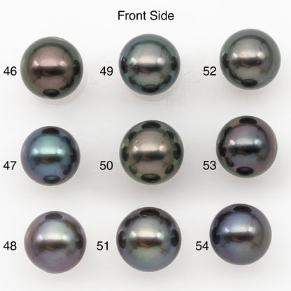 9-10mm Round Tahitian Pearl Natural Color with Minor Blemishes, Loose Undrilled for Jewelry Making, SKU # 3282TH
