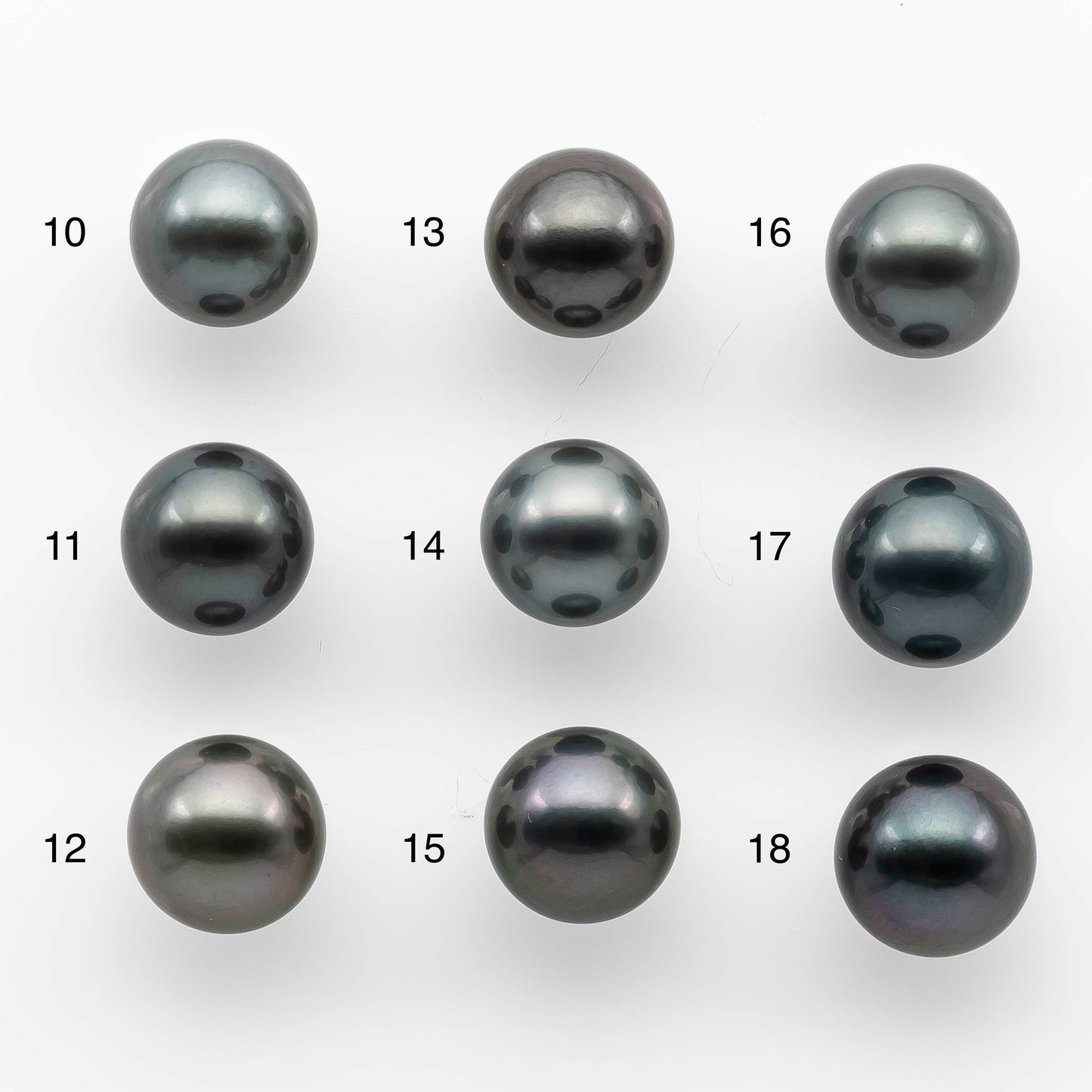 10-11mm High Quality Round Tahitian Pearl in Natural Color and Very Nice Luster, Single Piece Loose Undrilled, SKU # 2088TH